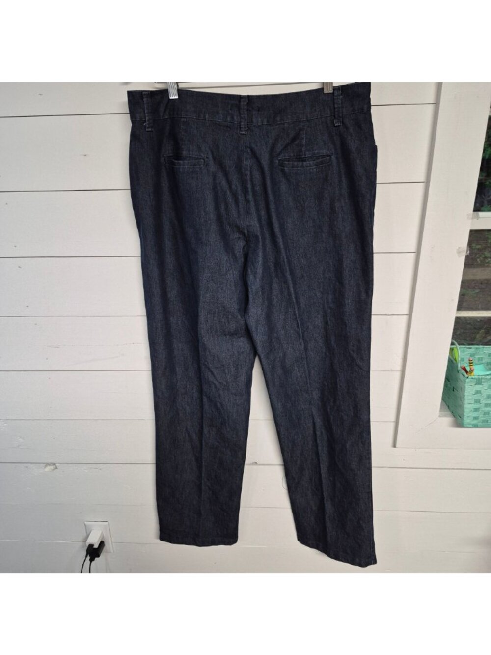 Lee Relaxed Fit Women's Dark Wash Denim Pants Size 16 Long - Picture 6 of 9